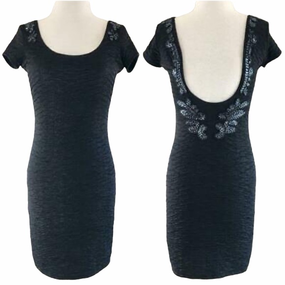 Free People Beaded Body Con Low Back Dress S - Picture 1 of 12